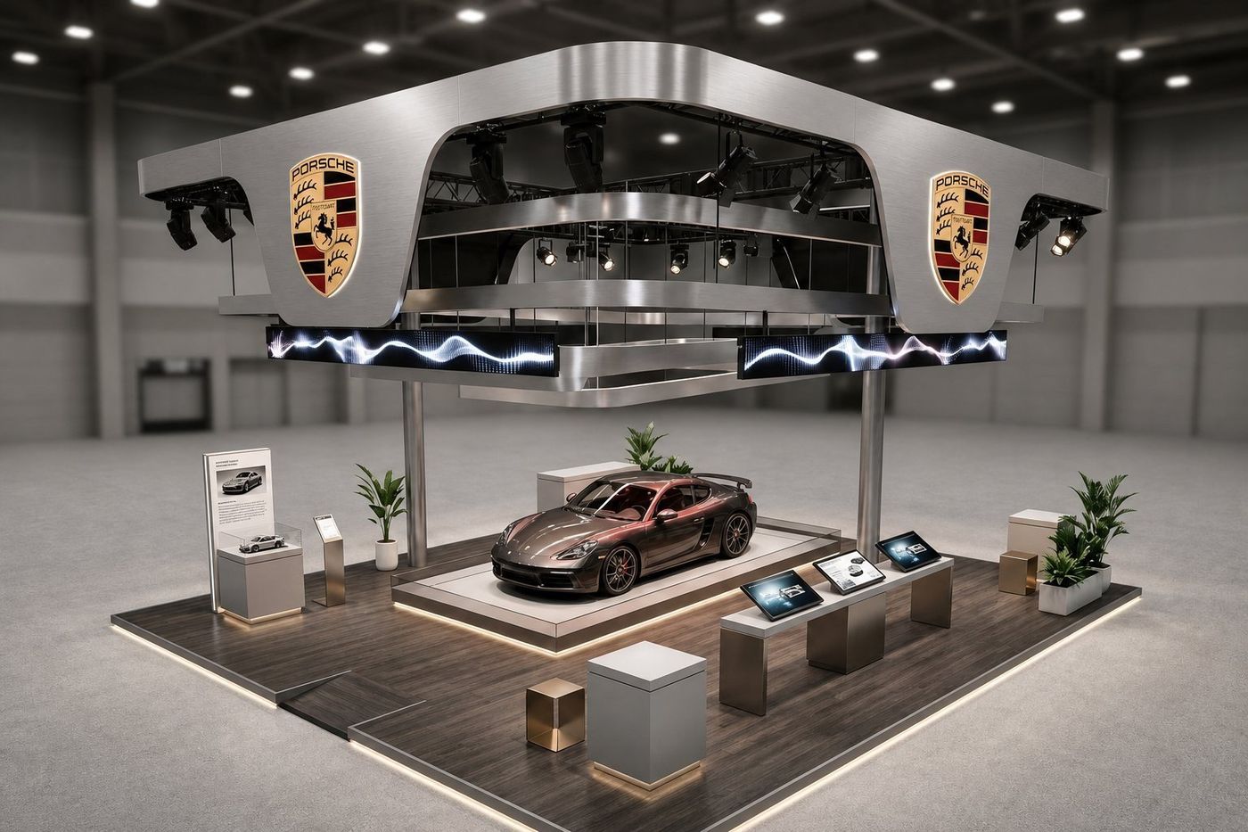 Porsche island exhibition booth designed in the studio