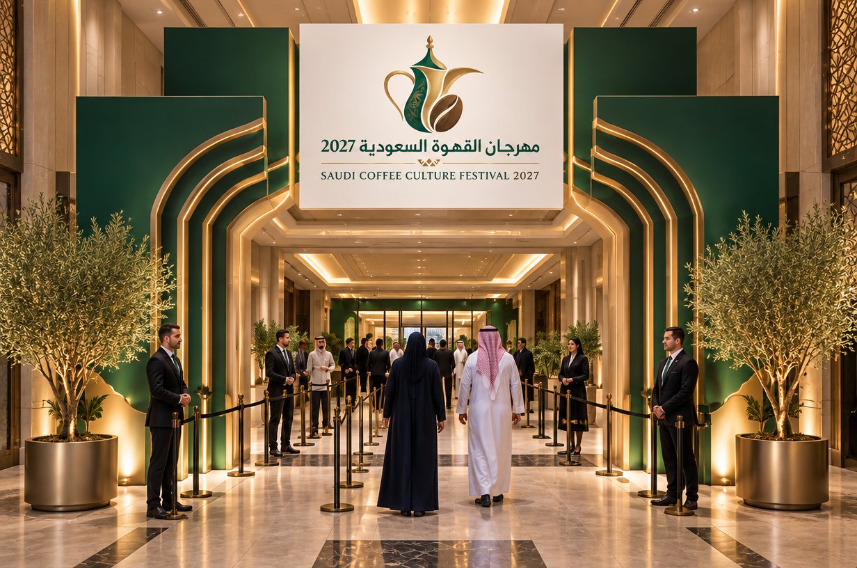بوابة دخول مهرجان القهوة السعودية مولدة في DesignsLab AI